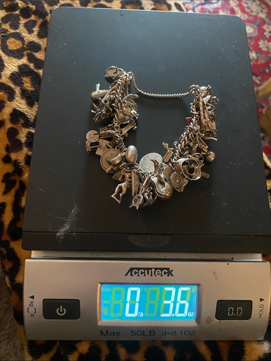Estate Jewelry - Estate Silver-.925 Multi-Charm Bracelet